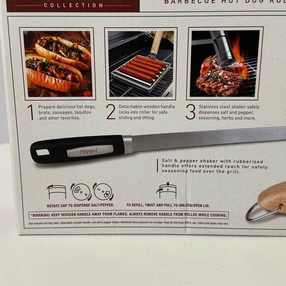 Parini Stainless Steel Barbeque hot dog roller & Salt and Pepper Shaker Grilling - Picture 6 of 16